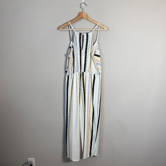 Daytrip Striped Wide Leg Jumpsuit Women's Small Multicolor Sleeveless Tie Front - Picture 4 of 11